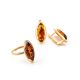 Bright Gold-Plated Ring With Cognac Amber The Ballade, Ring Size: 13 / 22, image , picture 6