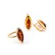 Bright Gold-Plated Ring With Cognac Amber The Ballade, Ring Size: 5.5 / 16, image , picture 6