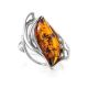Bold Silver Ring With Cognac Amber The Illusion, Ring Size: 13 / 22, image , picture 3