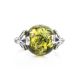 Bright Green Amber Ring In Sterling Silver The Lucia, Ring Size: 13 / 22, image , picture 3