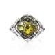 Bold Silver Ring With Green Amber The Astoria, Ring Size: 12 / 21.5, image , picture 3