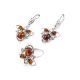 Bold Silver Ring With Cognac Amber And Crystals The Edelweiss, Ring Size: 11.5 / 21, image , picture 5