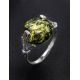 Bright Green Amber Ring In Sterling Silver The Lucia, Ring Size: 13 / 22, image , picture 2