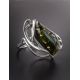 Bold Green Amber Ring In Sterling Silver The Illusion, Ring Size: 11 / 20.5, image , picture 2