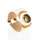 White Leather Bracelet With Green Amber The Amazon, image , picture 4