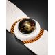White Leather Bracelet With Green Amber The Amazon, image , picture 2
