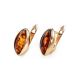 Classy Cognac Amber Earrings In Gold The Sophia, image , picture 4