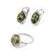 Sterling Silver Ring With Green Amber The Palermo, Ring Size: 12 / 21.5, image , picture 4