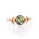 Round Amber Ring In Gold With Crystals The Sambia, Ring Size: 8.5 / 18.5, image , picture 3