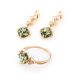 Round Amber Ring In Gold With Crystals The Sambia, Ring Size: 6 / 16.5, image , picture 5
