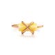 Cylindrical Cut Amber Ring In Gold The Scandinavia, Ring Size: 8 / 18, image , picture 4