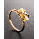 Cylindrical Cut Amber Ring In Gold The Scandinavia, Ring Size: 8 / 18, image , picture 2