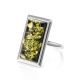 Green Amber Cocktail Ring In Sterling Silver The Chelsea, Ring Size: 12 / 21.5, image , picture 4