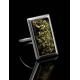 Green Amber Cocktail Ring In Sterling Silver The Chelsea, Ring Size: 12 / 21.5, image , picture 2