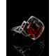 Stylish Silver Ring With Cognac Amber The Astoria, Ring Size: 12 / 21.5, image , picture 2