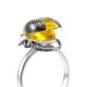 Amazing Silver Ring With Lemon Amber The Scarab, Ring Size: 4 / 15, image , picture 3