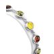 Multicolor Amber Link Bracelet In Sterling Silver The Berry, image , picture 3