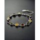 Multicolor Amber Link Bracelet In Sterling Silver The Berry, image , picture 2