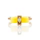 Cylindrical Cut Amber In Gold With Crystals The Scandinavia, Ring Size: 8.5 / 18.5, image , picture 5