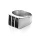 Bold Silver Signet Ring With Cherry Amber The London, Ring Size: / 22.5, image , picture 4