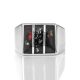 Bold Silver Signet Ring With Cherry Amber The London, Ring Size: / 22.5, image , picture 3