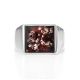 Silver Signet Ring With Cherry Amber The London, Ring Size: 6.5 / 17, image , picture 3
