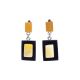 Handmade Wooden Earrings With Honey Amber The Indonesia, image 