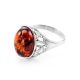 Cocktail Amber Ring In Sterling Silver The Carmen, Ring Size: 10 / 20, image , picture 5