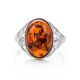 Cocktail Amber Ring In Sterling Silver The Carmen, Ring Size: 8 / 18, image , picture 4