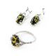 Adorable Sterling Silver Ring With Green Amber The Crocus, Ring Size: 12 / 21.5, image , picture 6