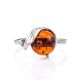 Classy Amber Ring In Sterling Silver With Crystals The Swan, Ring Size: 13 / 22, image , picture 3