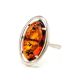 Sterling Silver Ring With Cognac Amber The Elegy, Ring Size: 5 / 15.5, image , picture 5