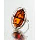 Sterling Silver Ring With Cognac Amber The Elegy, Ring Size: 5 / 15.5, image , picture 2