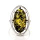 Classy Silver Ring With Green Amber The Elegy, Ring Size: 5 / 15.5, image , picture 4