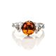 Sterling Silver Ring With Cognac Amber And Crystals The Sambia, Ring Size: 9 / 19, image , picture 3
