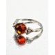 Sterling Silver Ring With Cognac Amber And Crystals The Sambia, Ring Size: 10 / 20, image , picture 4