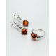 Sterling Silver Ring With Cognac Amber And Crystals The Sambia, Ring Size: 10 / 20, image , picture 6