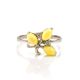Honey Amber Ring In Sterling Silver With Crystals The Verbena, Ring Size: 5.5 / 16, image , picture 2