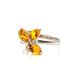 Cognac Amber Ring In Sterling Silver With Crystals The Verbena, Ring Size: 13 / 22, image , picture 4