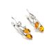 Cognac Amber Earrings In Sterling Silver With Crystals The Verbena, image , picture 3
