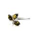 Cute Sterling Silver Ring With Green Amber And Crystals The Verbena, Ring Size: 9.5 / 19.5, image , picture 4