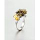 Honey Amber Ring In Sterling Silver The Bee, Ring Size: 7 / 17.5, image , picture 5