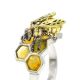 Honey Amber Ring In Sterling Silver The Bee, Ring Size: 7 / 17.5, image , picture 3