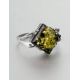 Square Cut Amber Ring In Sterling Silver The Astoria, Ring Size: 9.5 / 19.5, image , picture 2