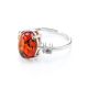 Classy Silver Ring With Cognac Amber And Crystals The Nostalgia, Ring Size: 11 / 20.5, image , picture 5