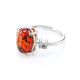 Classy Silver Ring With Cognac Amber And Crystals The Nostalgia, Ring Size: 11.5 / 21, image , picture 5