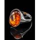 Cognac Amber Ring In Sterling Silver The Goji, Ring Size: 5.5 / 16, image , picture 6