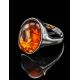 Cognac Amber Ring In Sterling Silver The Goji, Ring Size: 12 / 21.5, image , picture 6
