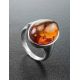Cognac Amber Ring In Sterling Silver The Goji, Ring Size: 5.5 / 16, image , picture 2