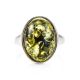 Green Amber Ring In Sterling Silver The Goji, Ring Size: 12 / 21.5, image , picture 5